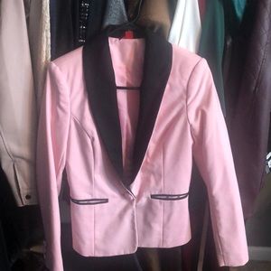 Pink and black suit jacket